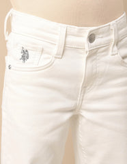 U.S.POLO KIDS BOYS JEANS UKJEN765 WHITE