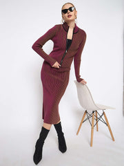 Madame Zipped Top And Skirt Co-Ord Set