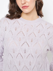 Madame Lilac Regular Fit Acrylic Sweater