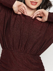 Madame Red Shimmer Bodycon Dress