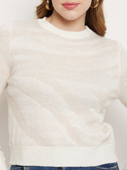 Madame White Crew Neck Sweater