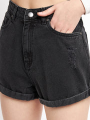 Madame Ladies Western Shorts Denim M3S25513 002 Black