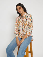 Madame Abstract Print Rust Red Rayon Blend Shirt