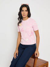 Madame Floral Print Sequin Detailed Pink T-Shirt