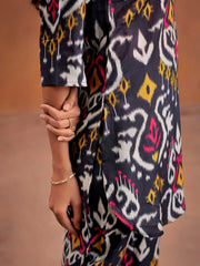Black Ikat Printed Festive Co-Ord Set