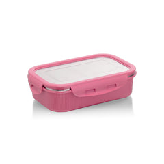 Lock 'N' Store Microsafe Steel Rectangular 400 Ml With Steel Lid