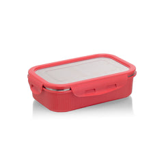 Lock 'N' Store Microsafe Steel Rectangular 400 Ml With Steel Lid