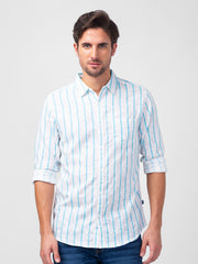 Spykar Mens Casual Shirt F/S Mshst1Bc192 Cool Blue