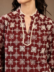 Gipsy Ladies Western Tunic 6Tnc257164 Mrn Ub Maroon