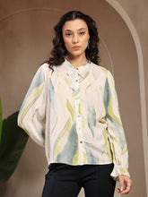 Gipsy Green Printed Rayon Blouse