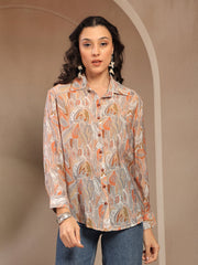 Gipsy Beige Printed Shirt