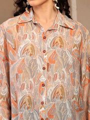 Gipsy Beige Printed Shirt