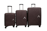 VIP Aristocrat Set of 3 Hard Suitcase Cabin, (55+66+76Cm) Check-in Lightweight Luggage with 8 Strong Wheels,Secured Combination Lock,Xtra Strong Zipper & 7 Years International Warranty (Brown)