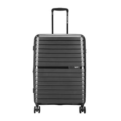 VIP Lightweight Polypropelyne 8 Wheels Multistage Trolley,TSA Lock with Organizer,Elegent Pinstripe Design Luggage Bag with 5 Years International Warranty. (Black, Medium) - Goyalsons ShopMax