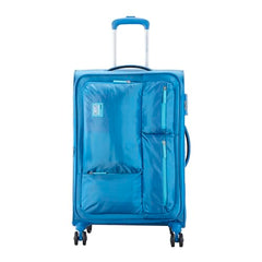 VIP Adept 69 Cm Medium Polyester Soft-Sided 8 Spinner Trolley Bag (Blue) - Goyalsons ShopMax