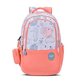 Skybags Charm 02 37 Liters Premium Polyester Fabric School Backpack for Kids with Multiple Compartments and Adujtable Starp - Girls (Coral)