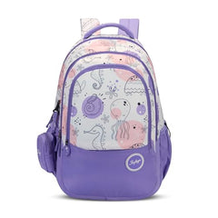 Skybags Charm 03 37 Liters Premium Polyester Fabric School Backpack for Kids with Multiple Compartments and Adujtable Starp - Girls (Purple)