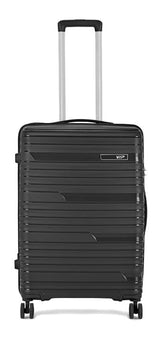 VIP Matrix Hard Shell Trolley Luggage, 8 Wheels, PP Material with Flushed Combi Lock, Anti-Theft Zip (Black, Set of 2 (Cabin, Medium)) - Goyalsons ShopMax
