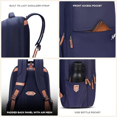 Skybags Vexel 01 Professional Backpack 32 Liters With Laptop Compartment for Men & Women (Navy Blue)