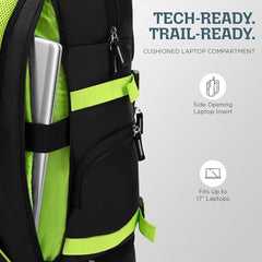 Skybags Ridge V2 45L Weekender Backpack | Premium Polyester | 17-Inch Laptop & Shoe Compartment | Front Access Pockets with Raincover | Travel, Casual & Outdoor Backpack for Men & Women (Black) - Goyalsons ShopMax