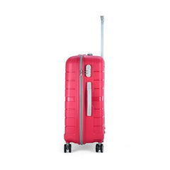 Aristocrat Plastic Shield 8 Spinner Wheel Hard Trolley Bag 67 360 Coral, Medium