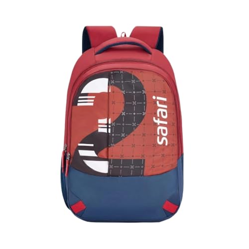 Safari Velocity 16 Casual Backpack, 2 Compartments with Side and Front Pocket, Padded Back & Shoulders, 32L, (Red) - Goyalsons ShopMax