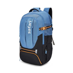 Safari Hunt 2 Rucksack Laptop Backpack Bag with Shoe Pocket, 2 Compartments, Compression Straps, Large Size Travel Bag for men & women, Boys & Girls, Outdoor Travel, Hiking, Trekking, Color Blue - Goyalsons ShopMax