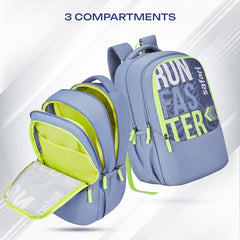 Safari Sigma 36L School bag for Boys and Girls, Office use/travel bag for man & women, Casual 3 Compartment Printed Large Men's Backpack Bags with Organizer, File holder, Color - Blue