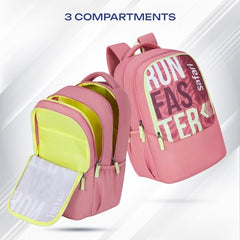 Safari Sigma 36L School bag for Boys and Girls, Office use/travel bag for man & women, Casual 3 Compartment Printed Large Men's Backpack Bags with Organizer, File holder, Color - Dusky Pink