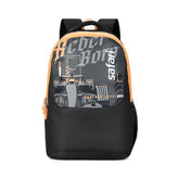 Safari Alpha 32L School bag for Boys and Girls, Office use/travel bag for man & women, Casual 2 Compartment Printed Large Men's Backpack Bags with Organizer, File holder, Color - Black
