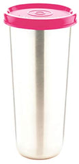 SignoraWare stainless steel pink tumbler with lid, easy to carry, airtight, ideal for hiking, travel, gym, office, outdoors, 420ml
