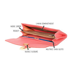 Baggit Women Pink Wallet Large Size | Ladies Stylish Sling Purse Bag | Credit Card Money Holder