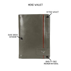 Baggit Men Green Wallet Medium Size | Men Stylish Purse Bag | Credit Card Money Holder