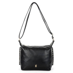Baggit Women's Self Design Semi Pu Hobo Bag With Long Adjustable Strap | Ladies Purse Handbag | Stylish Shoulder Bag | Stylish Crossbody Bags For Women|Gift for Women (Black)