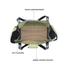 Baggit Twinny Black/Olive Tote Bag – Stylish Shoulder Bag for Women | Double Flat Handles | 1 Spacious Compartment | Premium Vegan Material | Casual & Versatile | Green & Black