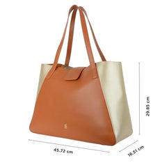Baggit Tan/Gold Tote Bag – Stylish Shoulder Bag for Women | Spacious & Elegant | Double Flat Handles | Premium Vegan Material | 1 Compartment | Casual & Versatile | Tan & Gold