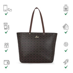 Lavie Women's Mono Amanda Monogram LL Print Tote Handbag | Tote Bag for Work | Ladies Purse | Stylish Shoulder Bag | Gift for Women - Goyalsons ShopMax