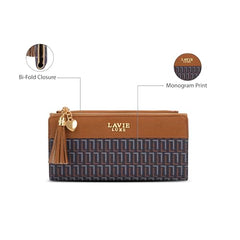 Lavie Luxe Women's Mono Safain25 Bifold Zip Wallet |Gift For Ladies - Goyalsons ShopMax