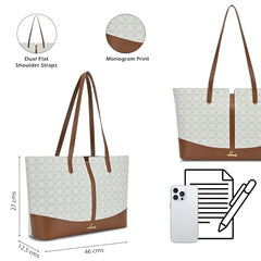 Lavie Women's Mono Freya Monogram Print Tote Bag for Women | Tote Bag for Work | Ladies purse | Stylish Shoulder Bag | Gift for Women