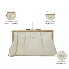 Lavie Luxe Women's Pleato 2-Compartment Frame Crossbody Sling Bag | Ladies Purse Handbag | Gift for Women