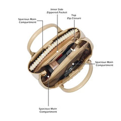 Lavie Luxe Women's Glam Bella 3 Comparment Tote Handbag | Tote Bag For Work | Ladies Purse | Stylish Shoulder Bag | Gift For Women