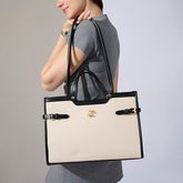Lavie Signature Canva Dual Carry Tote Bag | Tote Bag for Work | Ladies purse | Stylish Shoulder Bag | Gift for Women - Goyalsons ShopMax