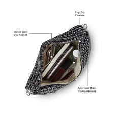 Lavie Luxe women's Gem Hobo Bag | Hobo Handbag for Work | Ladies Purse | Stylish Shoulder Bag | Gift For Women - Goyalsons ShopMax