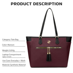 Lavie Signature Women's Knoxville Colourblock Tote Laptop Bag | Tote Laptop Bag for Work | Ladies Purse | Stylish Shoulder Bag | Gift for Women