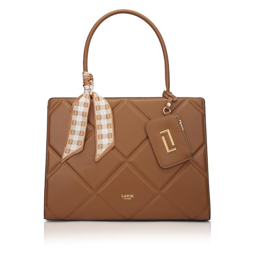Lavie Luxe Women's Quare26 Extra Large Laptop Satchel Bag | Upto 14 Inch | Satchel Handbag for Work | Ladies Purse | Stylish Shoulder Bag | Gift for Women - Goyalsons ShopMax