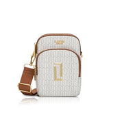 Lavie Luxe Women's Monogram Mobile26 Vertical 3-Compartment Crossbody Sling Bag | Ladies Purse Handbag | Gift for Women