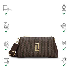 Lavie Luxe Women's Monogram Tory26 3-Compartment Crossbody Sling Bag | Ladies Purse Handbag | Gift for Women