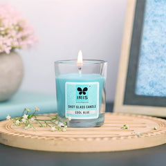 Iris Shot Glass Candle - Cool Blue