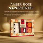 IRIS - Home Fragrance - Amber Rose Vaporizer Set with Two Tea Light Candles - Amber Rose Scent - Chemical Free - Fine Living Fragrance ? Room-Freshener - Made in India - 12.3 cm x 6.6 cm x 15.3 cm