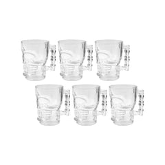 Sanjeev Kapoor Skull Head Beer Mugs Set of 6 | 500ML Transparent Glass Mugs for Beer, Cocktails & Drinks | Unique Skull Shape, Durable, Dishwasher Safe Party & Gift Ready